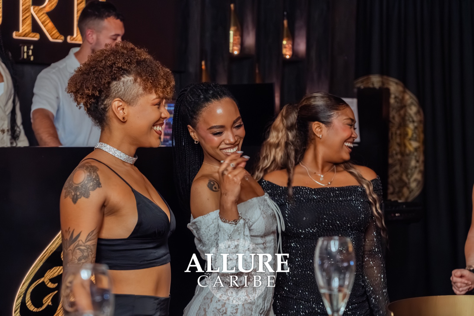 Friends celebrating at Allure Caribe